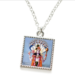 Lord Sri Vishnu Sterling Silver Picture Pendant